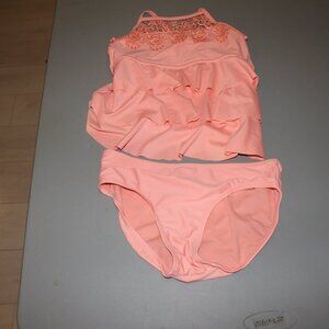2 Pcs Justice Tankini Swimsuit Size 14